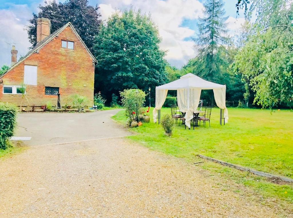 Farmhouse garden and gazebo